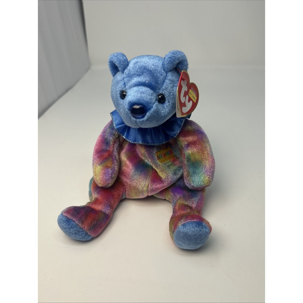 TY Beanie Baby SEPTEMBER the Birthday Bear (7.5 inch) W Tags Sapphire Birthstone